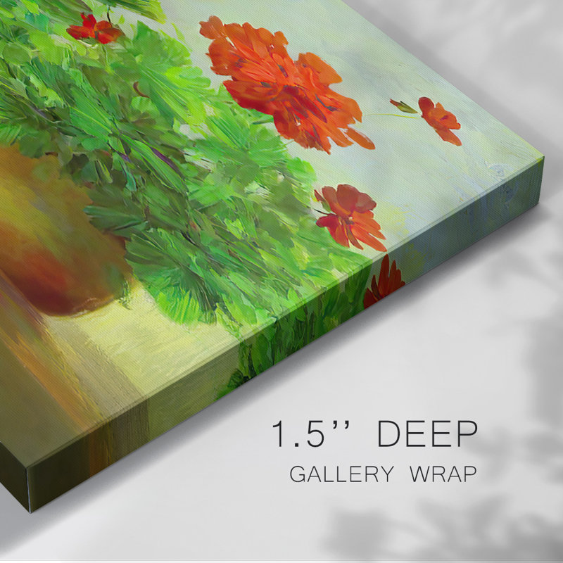 Geraniums III-Toile tendue avec châssis, H 12 po x l 18 po