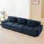 Canapé modulaire moderne de 117 pouces, tissu en velours côtelé, canapé 3 places surdimensionné avec assise profonde, passepoil perlé, conception capitonnée, connexion par boucle, sans assemblage, conception antidérapante, bleu-146062434-146062442-146062447