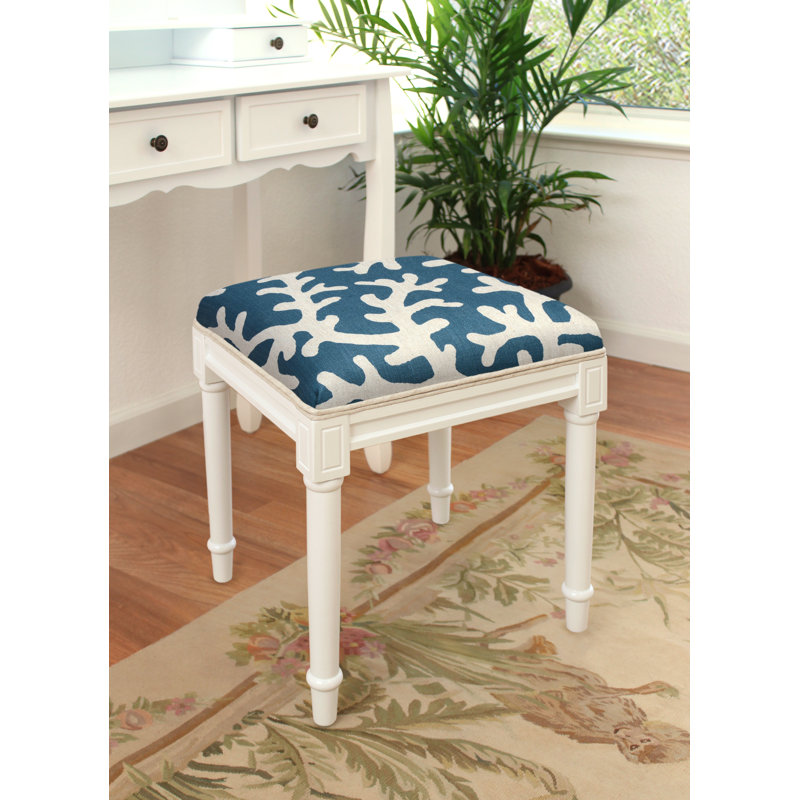Tabouret de meuble-lavabo en bois massif Abelardo, Bleu marine