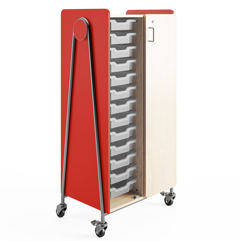 Casier 14 compartiments avec bacs Whiffle, Rouge
