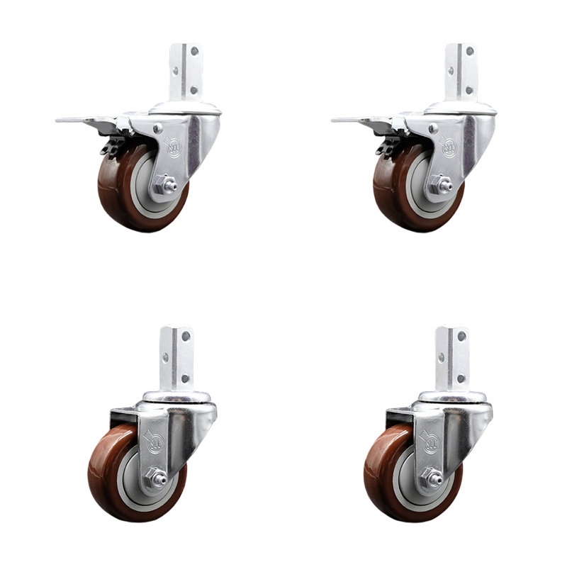 Square Stem Caster, Maroon