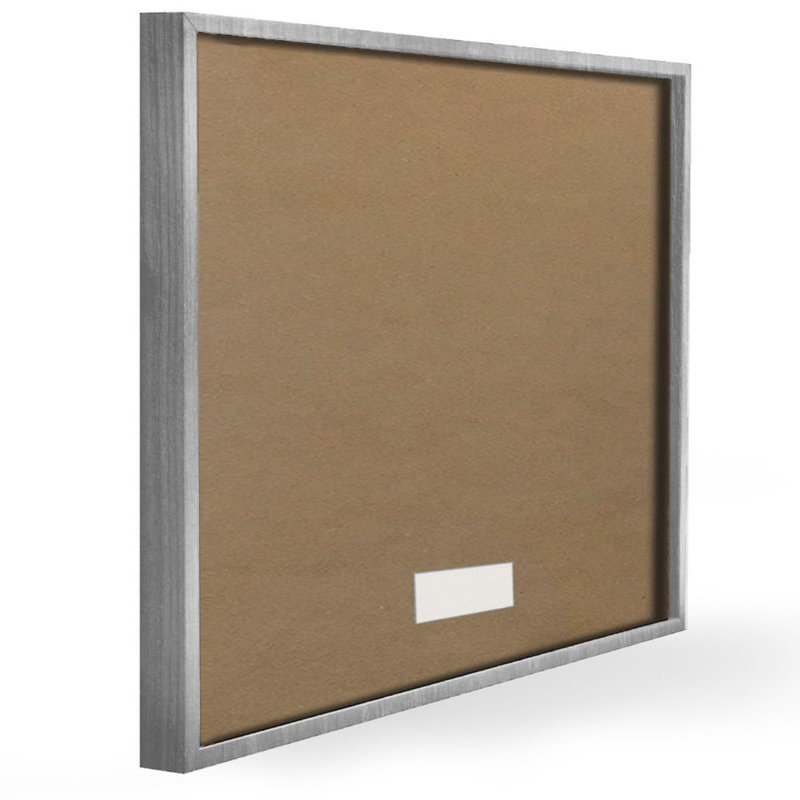 Peaceful White Barn Meadow Blooming Buds Canvas Print with Gray Wood Frame