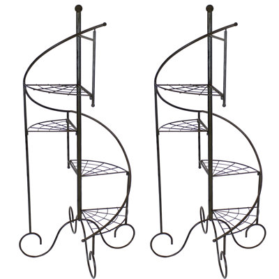 Runge Metal Weather-Resistant Spiral Staircase Plant Stands