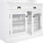 White Modern 83.4" Tall Bookcase With 2 Tempered Glass Doors, 1 Drawer, Adjustable Shelf And - Oxidation Drawer Hardware Solid Wood, Board Rectangle 3 Open Shelves For Bedroom Organization Wood-766990247