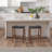 24" Counter Height Backless Bar Stools Set Of 2, Walnut Wood Frame With Black Faux Leather Woven Seat, Modern Kitchen Island Stools For Breakfast Bar