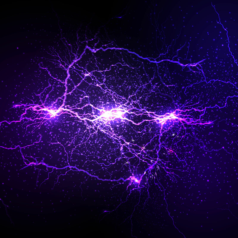 «Everiz Lightning Flash Strike» par - impression sur toile tendue, H 12 po x l 12 po