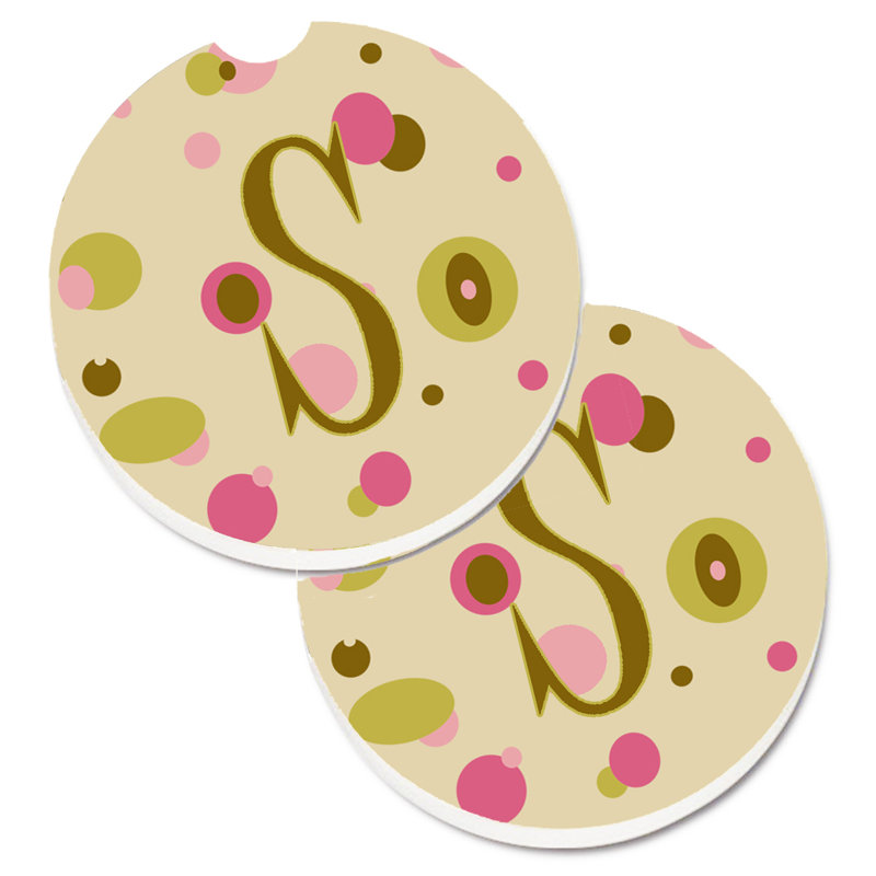 Sous-verre Initiale Monogram, S, Brun clair