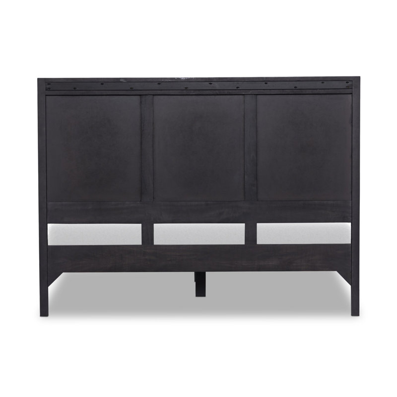 Sydney Bed, Queen, Black Wash W/ Black Cane