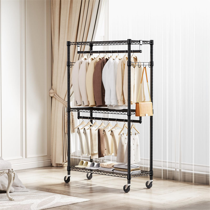 75cm Rolling Clothing Rack, Black
