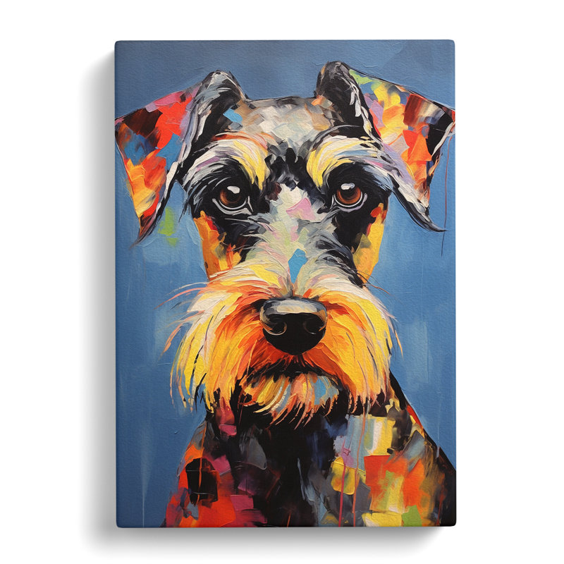 Schnauzer Expressionism Art - Wrapped Canvas, 76cm H x 50cm W x 3cm D