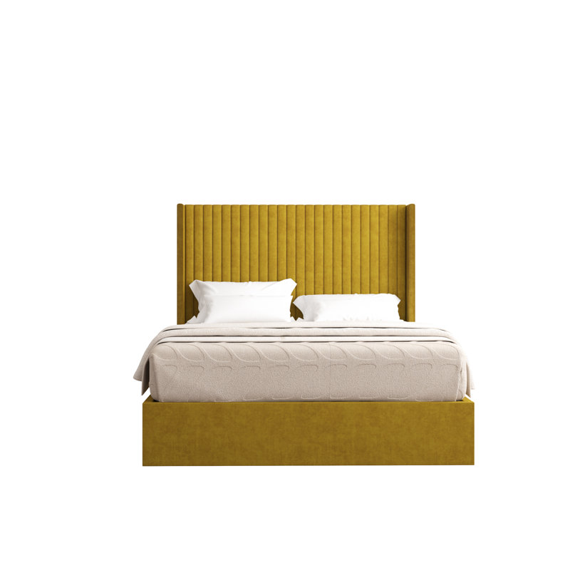Barkat Upholstered Ottoman Storage Bed, Single (3'), Turmeric