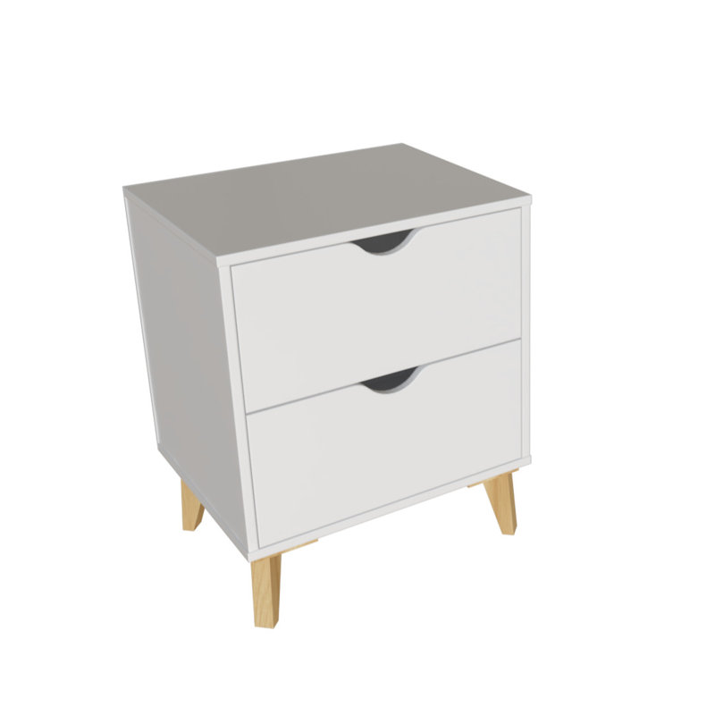 Table de chevet 24 tiroirs 24 po, Blanc