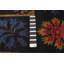 Tapis unique en laine noué à la main noir / vert / saumon 8 pi 8 po x 9 pi 4 po New Age Lahore