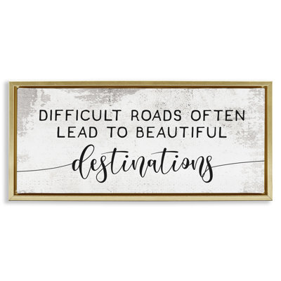 Art mural sur toile flottant, "Motivational Beautiful Destination" par Daphne Polselli