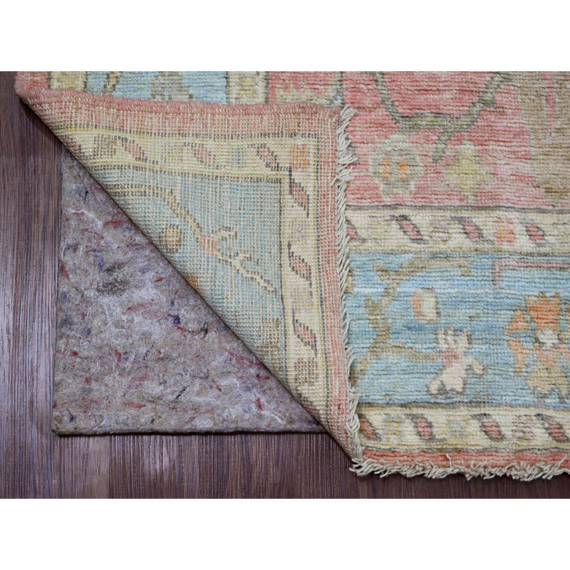 Tapis oriental rose en laine noué à la main 6 pi 0 po x 8 pi 10 po - MOA10220411