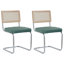 Chairs - Scandinavian Velvet Dining Chair - Rattan Back Chair - Metal Legs-301496115-301496129