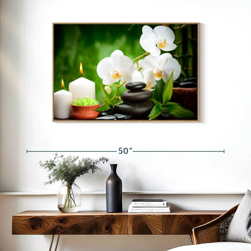 Spa, 37" X 25", Floating Frame Natural Wood