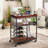 Ekkehard 3 Tiers Storage Serving Bar Cart with Wine Rack
