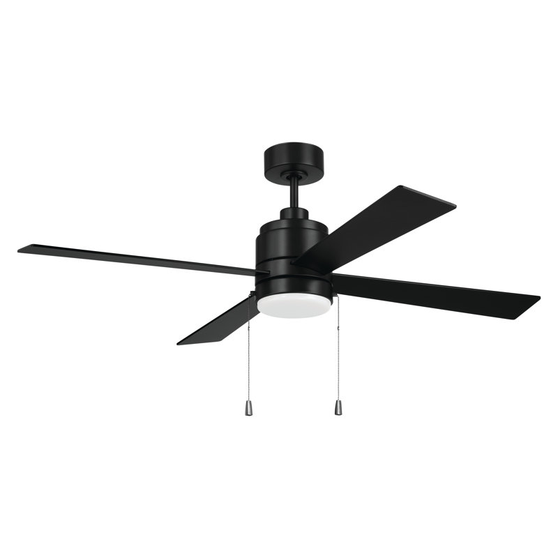 Ventilateur de plafond d'intérieur à 4 pales 52 po avec chaînes de traction et ensemble d'éclairage DEL intégré Craftmade McCoy