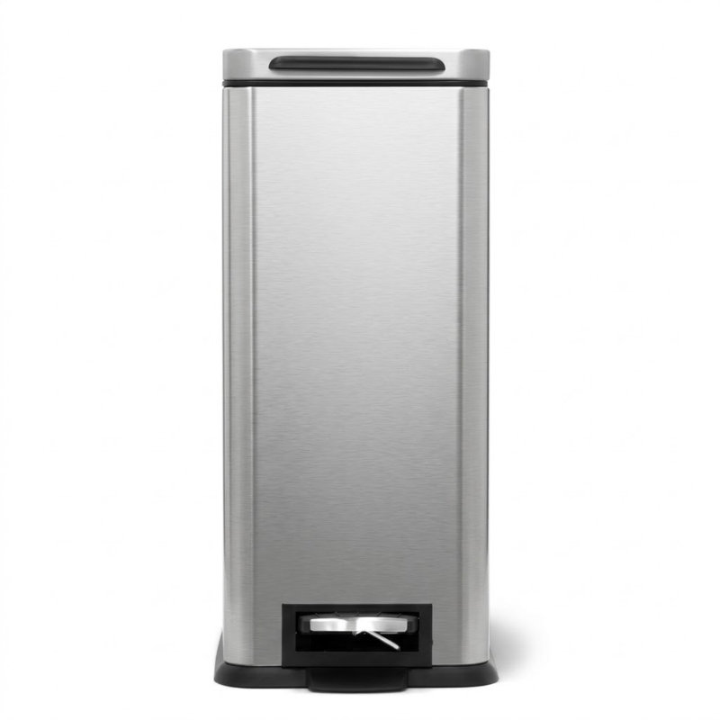 Poubelle de cuisine mince en acier inoxydable avec pédale et couvercle à fermeture en douceur 8 gallons Home Zone Living