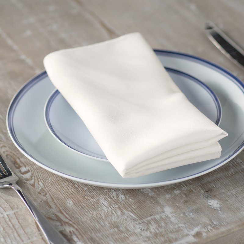 Serviette carrée en polyester - Basics by Wayfair ™, Ivoire, Ensemble de 10