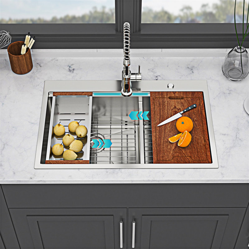 Topmount Drop In Kitchen Sink Double Bowl
