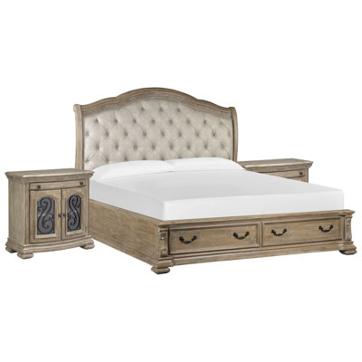 Très grand lit californien avec lit de rangement tapissier et 2 commodes