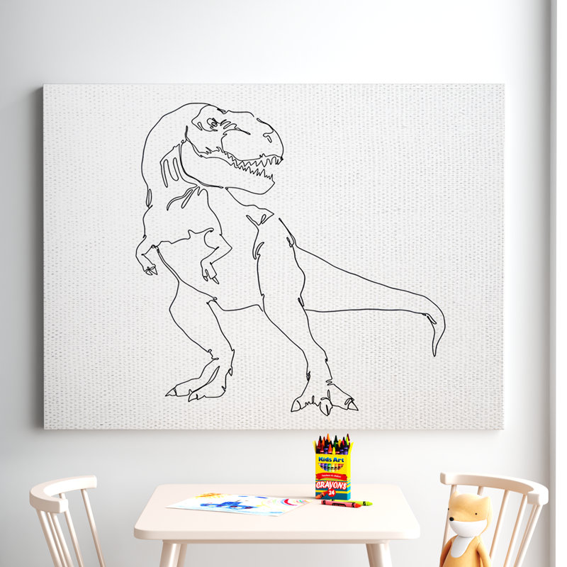 Dessin de Knap T-Rex, Toile tendue, H 36 po x l 48 po x P 1,5 po