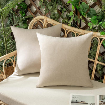 Set of 2 Solid Bright Color Indoor/Outdoor Throw Pillows Covers 18"x18" Square 