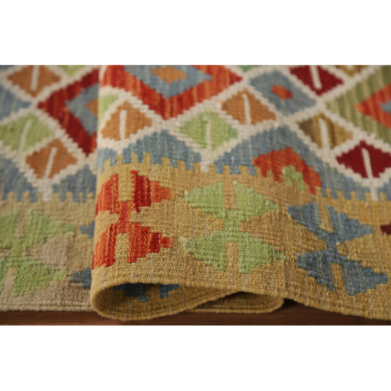 South Western Kilim Reversible Wool Rug 3x4