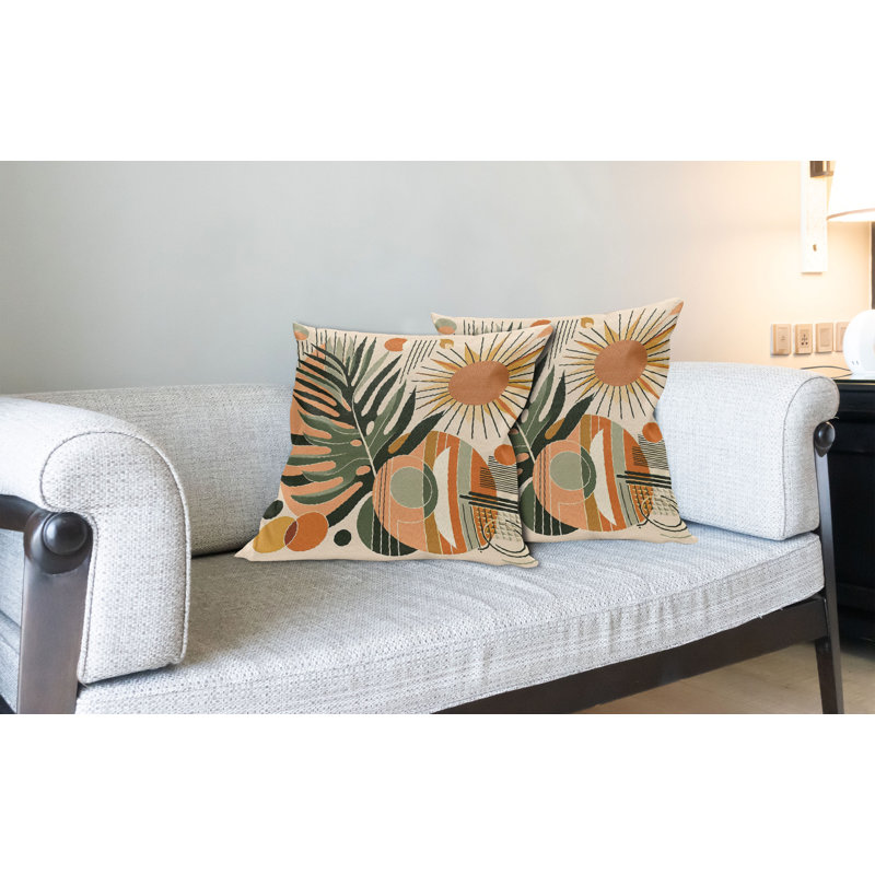 Housse de coussin en tissu pour l'intérieur et l'extérieur, Carré, H 16 po x l 16 po