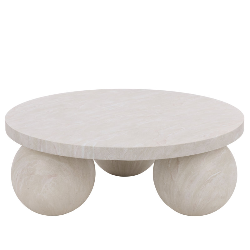 Aurielle 3 Ball Round Coffee Table, Smoke