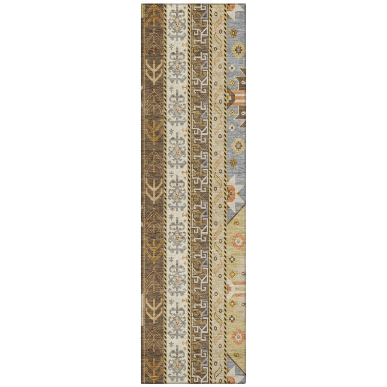 Machine Washable Indoor/Outdoor Chantille ACN1015 Brown Rug