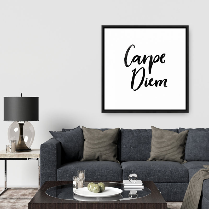 Toile encadrée Carpe diem Black Shapes - Élégante décoration intérieure