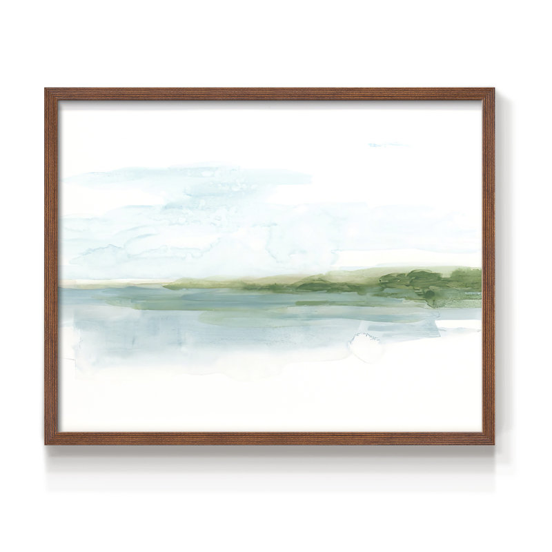 Green Ribbon Coast I - reproduction encadrée, H 16 po x l 20 po, Noyer