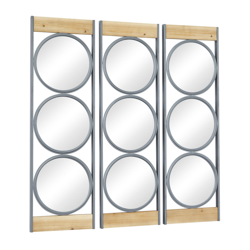 Ensemble de 3 miroirs muraux en fer Cole and Grey