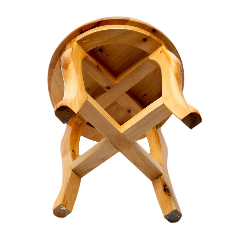 Natural Cedar Wood Round Freestanding Bathroom Stool