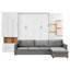 Lit escamotable escamotable moderne Junoa avec grand canapé, tablettes et armoires de rangement, double éclairage-126554000