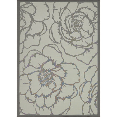 Tapis pour véranda d'extérieur gris pétale