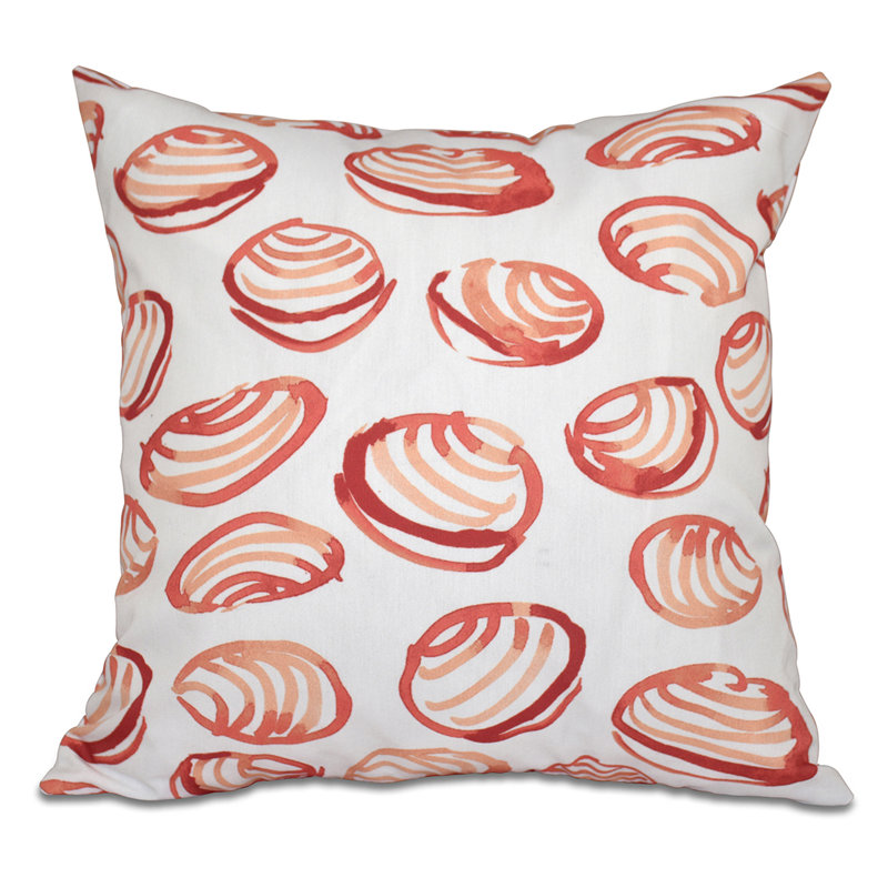 Coussin extérieur Rocio Clams, Corail, H 16 po x l 16 po