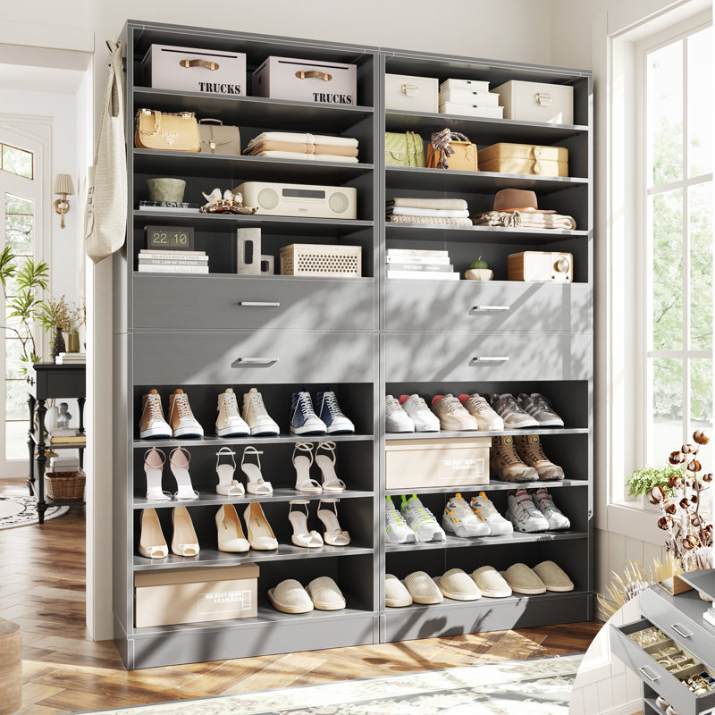 Système d'organisation l 52 po avec 4 tiroirs, Gris