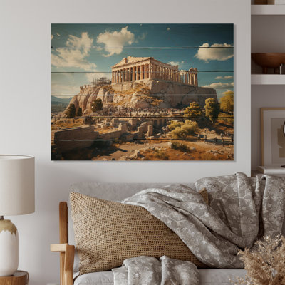 Grèce Acropole majestueuse sur bois