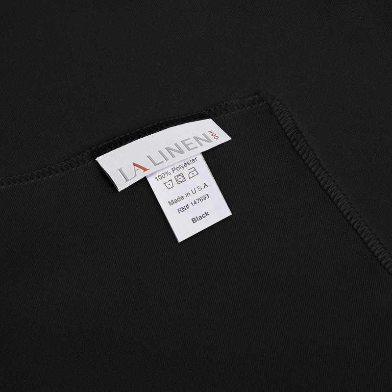 Rectangular Stain-Resistant Polyester Tablecloth - Basics by Wayfair™, Black, 84" x 60"