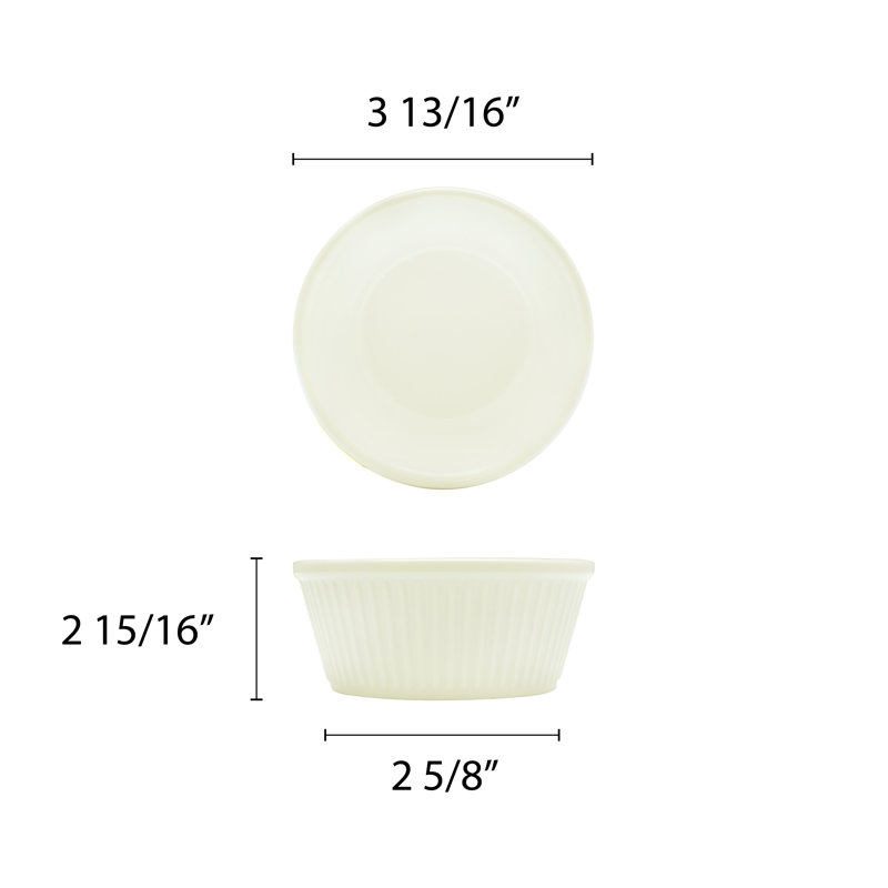 Ramequin à cannelures rondes thunder group inc., Beige