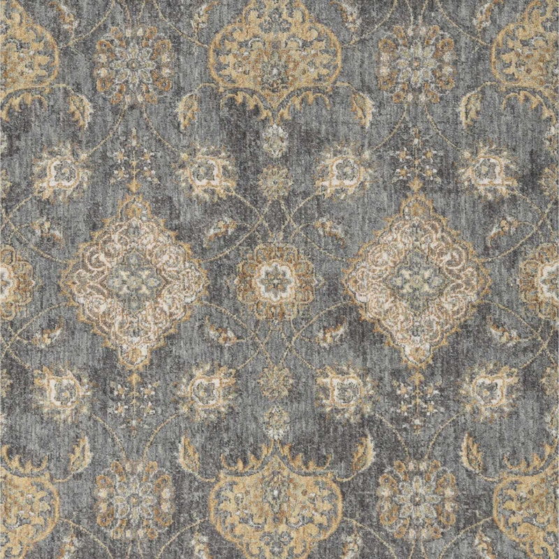 Tapis gris en laine Bodily, Tapis de couloir de 2 pi x 7 pi