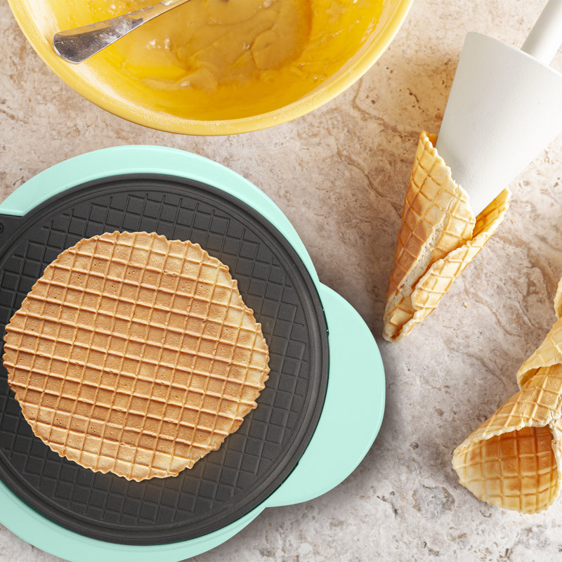 Mint Electric Nonstick Waffle Cone Maker with Shaper Roller