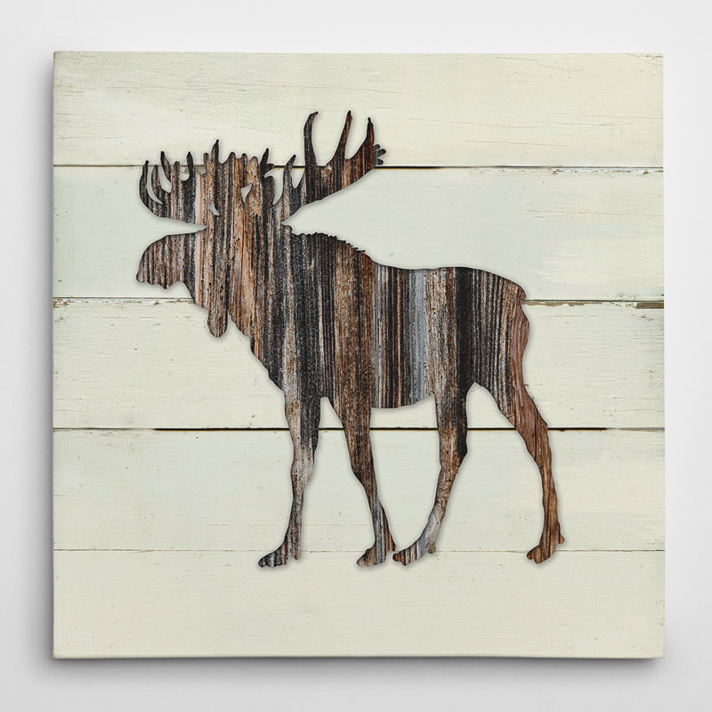 " Woodland Moose ", Wrapped Canvas, 10" H x 10" W x 1.5" D