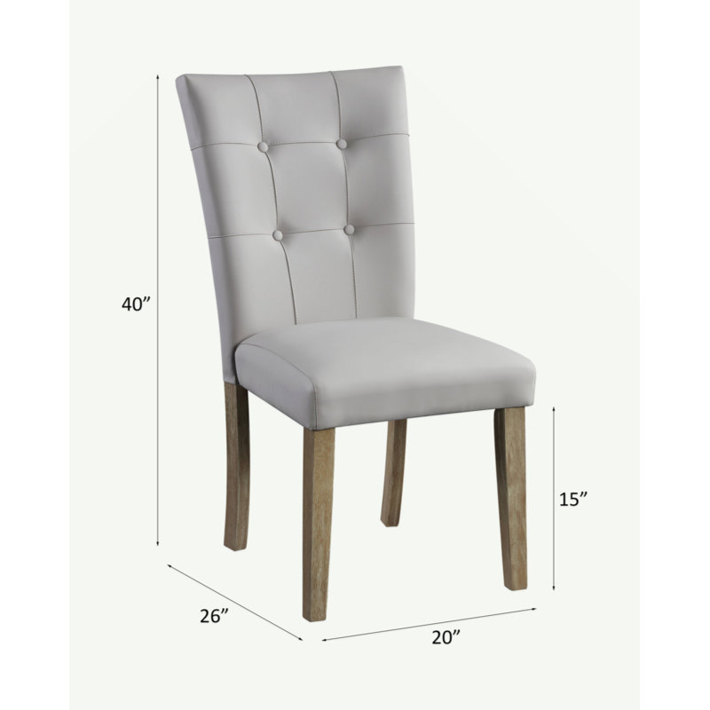 Ensemble de 2 chaises d'appoint Charnell en cuir synthétique gris et finition chêne