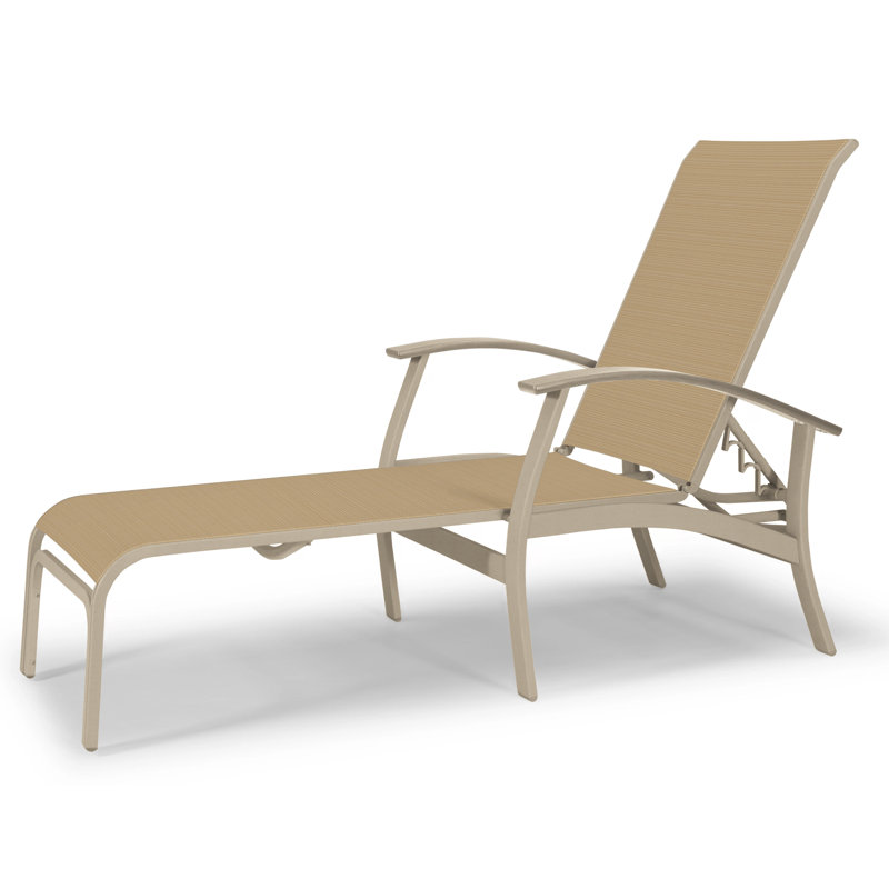 Belle Isle Outdoor Chaise Lounge, Desert P60, Textured Snow, Forest Forest Green 22D Sunbrella®