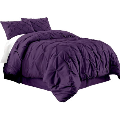 Berlin Pintuck Microfiber 3-Piece Comforter Set